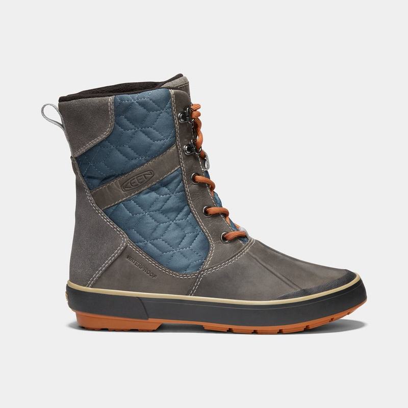 Keen Elsa II Waterproof Quilted Womens Winter Boots Deep Grey/Blue Factory Outlet NZ (0631-IXTCF)